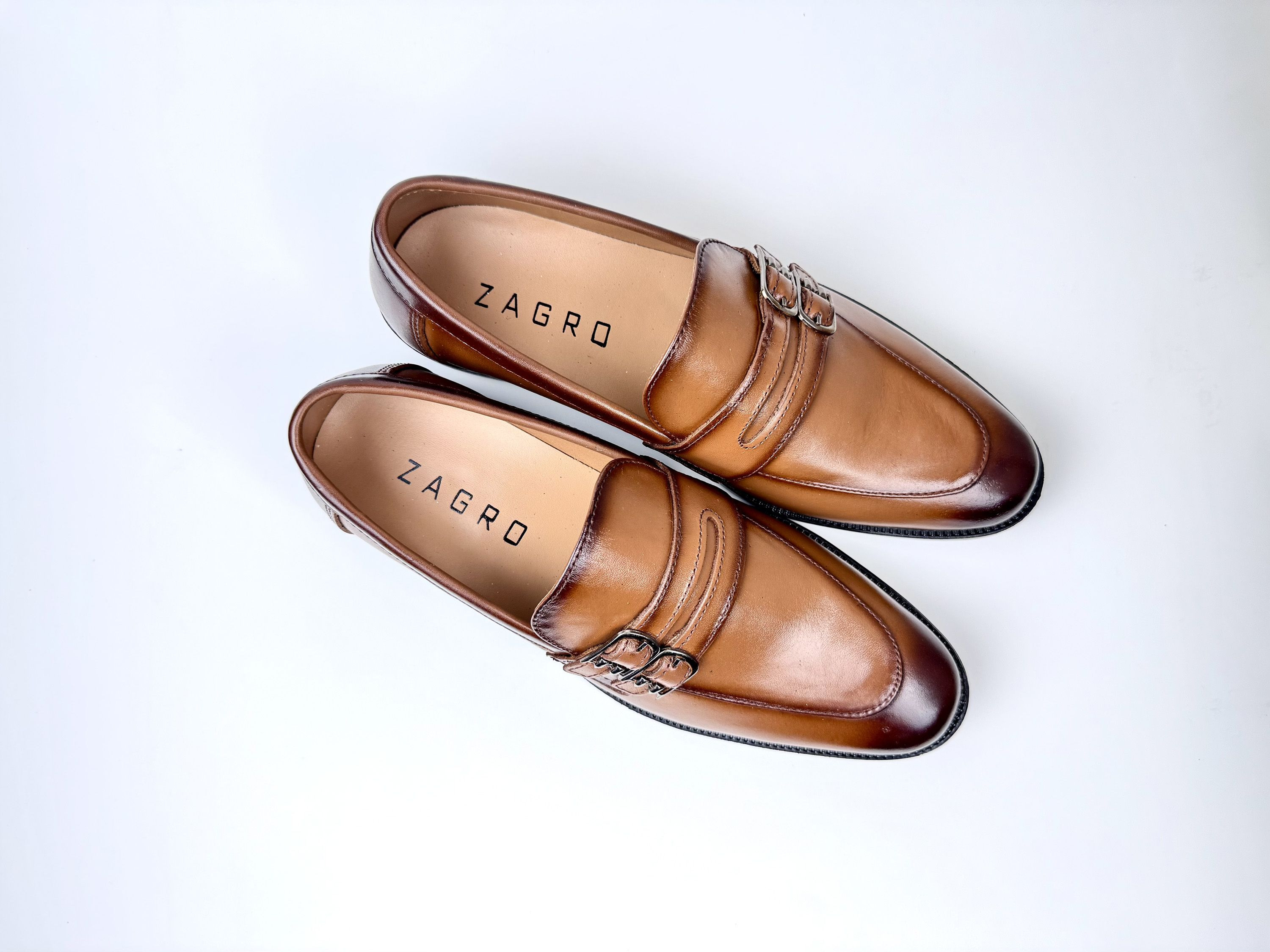 High Quality Double Buckle Leather Dress Shoes for Men Formal Business Smart Casual Shoes