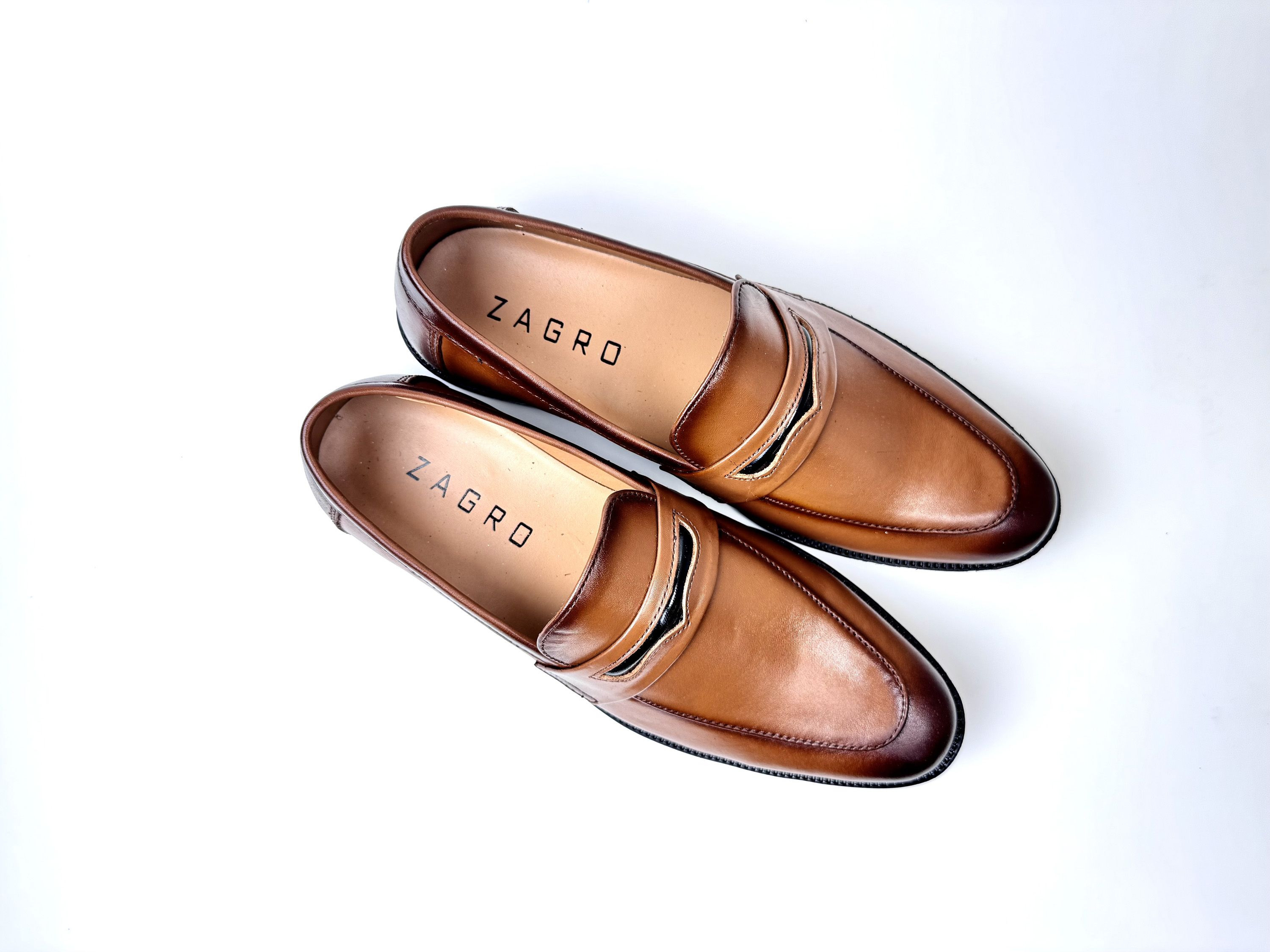 High Quality Two Tone Leather Penny Strap Dress Shoes for Men Formal Business Smart Casual Shoes